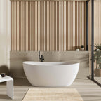 Valla Acrylic Freestanding bath None Overflow 1600mm Gloss White
