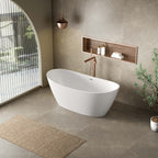 Valla Acrylic Freestanding bath Overflow 1500mm Matt White