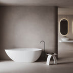 Nova Slim Acrylic Free Standing Bath Overflow 1690mm Matt White