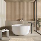 Olley Round Acrylic Freestanding bath Overflow 1350mm Gloss White