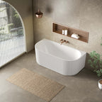 Bingie Fluted Skirt Bath Back to Wall None Overflow 1500mm Gloss White