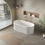Florence Fluted Freestanding bath Overflow 1700mm Gloss White