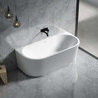 Bingie Fluted Skirt Bath Back to Wall Overflow 1700mm Gloss White
