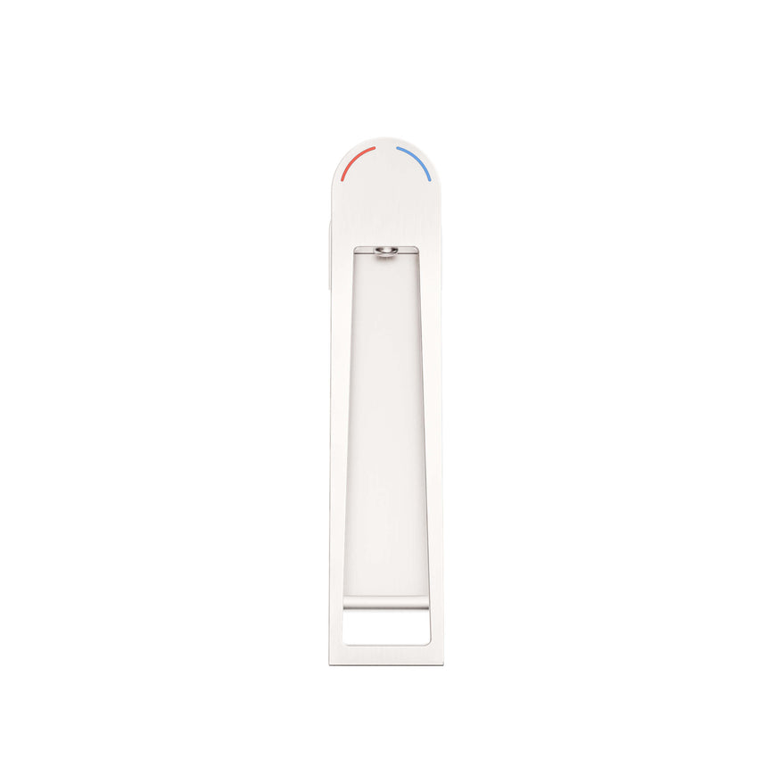 Nero Bianca 184x50mm Care basin mixer cartridge showing hot and cold temperature indicators by Tilemall