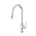 Nero Bianca Pull Out Sink Mixer With Vegie Spray Function Brushed Nickel
