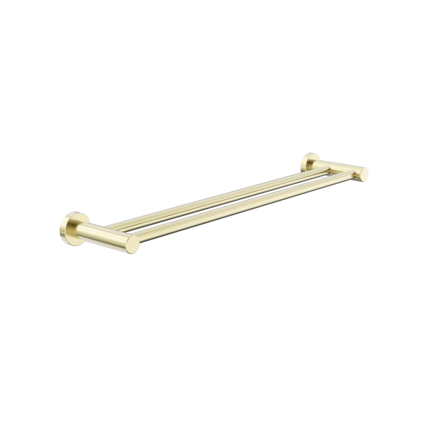Nero Dolce II double towel rail 600mm brushed gold by Tilemall