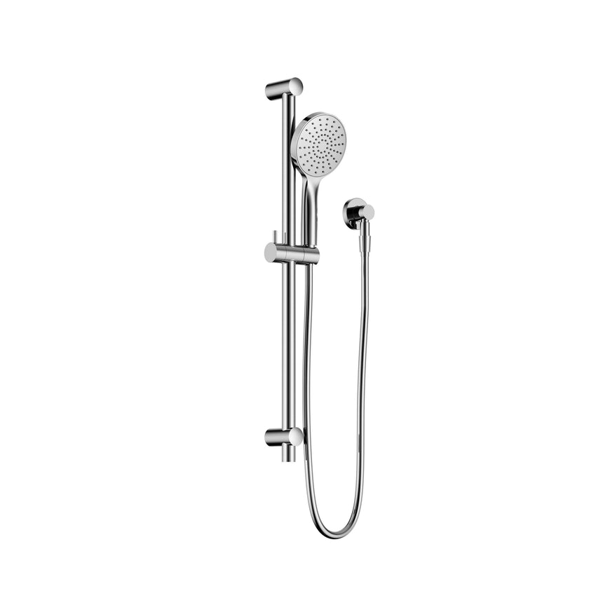 Nero Dolce II 101x272mm chrome rail shower kit with round head, handheld and hose by Tilemall