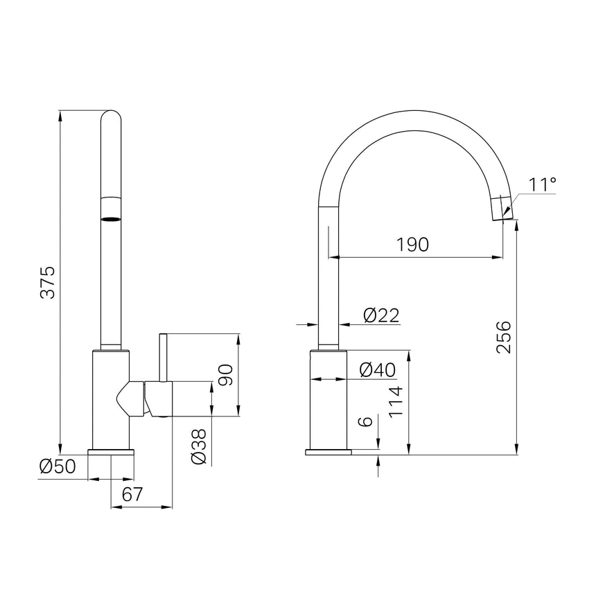 Installation dimensions diagram for Nero Dolce II 250x100mm basin mixer showing technical specifications by Tilemall