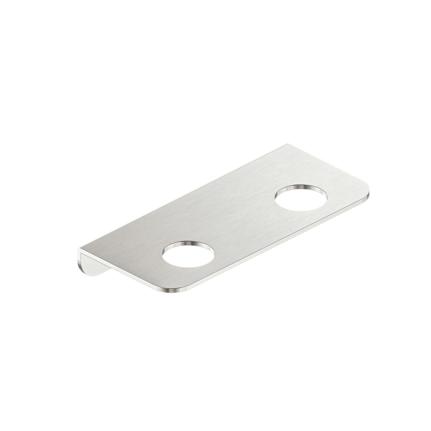 Nero Mecca 75x165mm double soap bottle holder brushed nickel by Tilemall, rectangular mounting plate with two circular openings