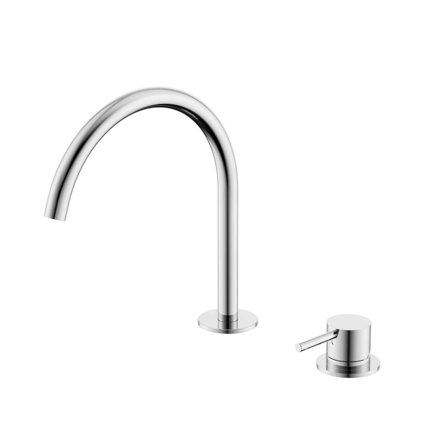 Nero Mecca 260x220mm chrome hob bath mixer set with arc spout and lever handle by Tilemall
