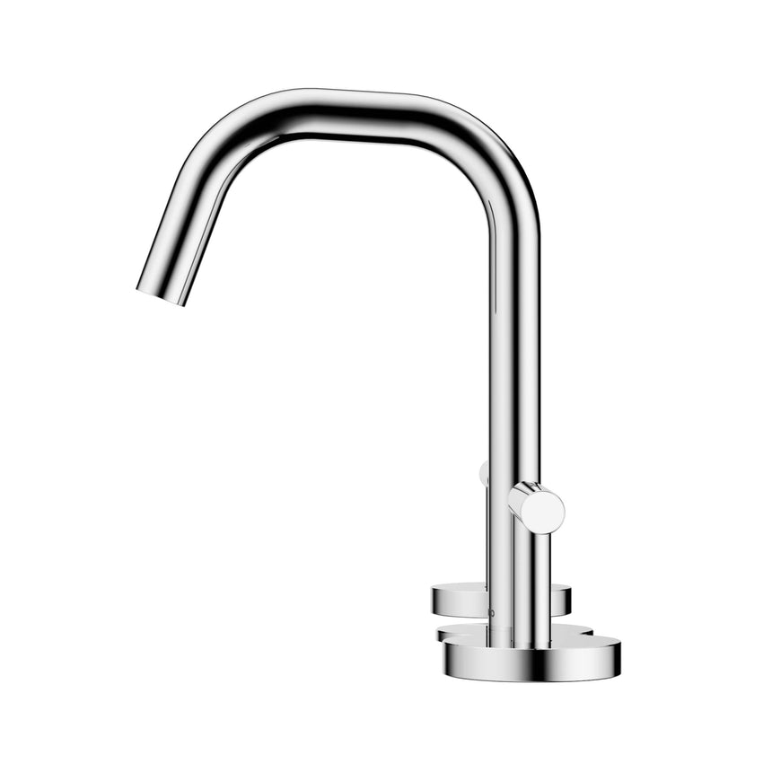 Nero Mecca 175x400mm chrome basin mixer featuring curved spout and single lever handle detail by Tilemall