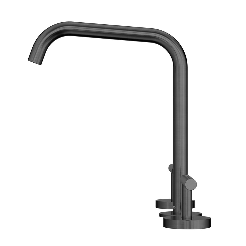 Nero Mecca 250x400mm gun metal single-hole basin mixer with edge spout and lever handle by Tilemall
