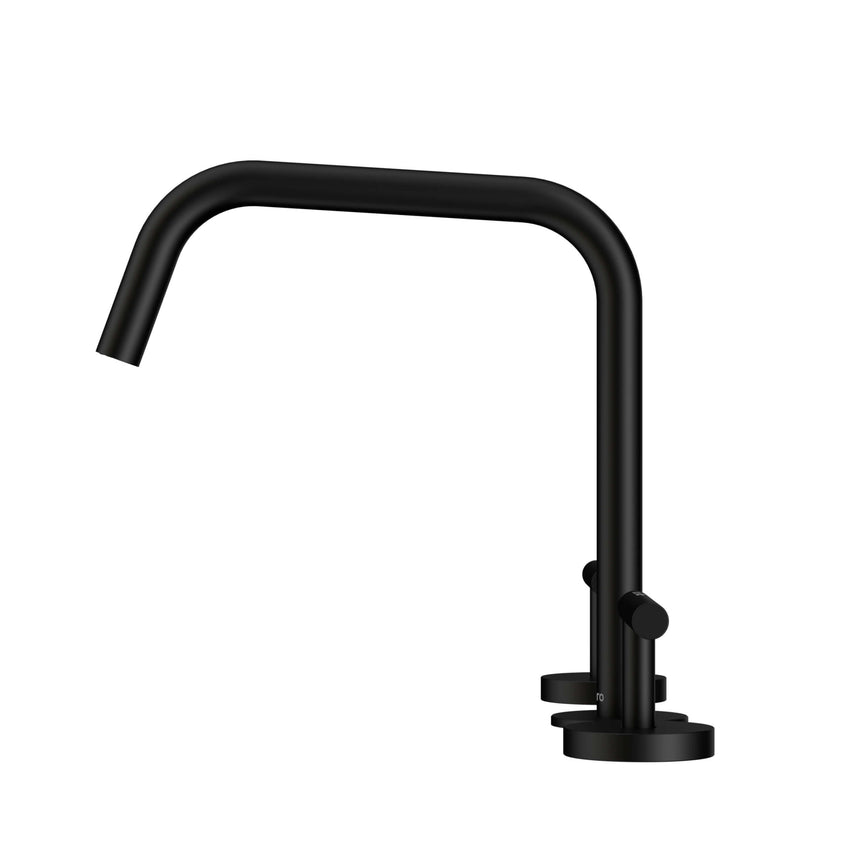 Nero Mecca 270x400mm matte black single lever basin mixer by Tilemall with square edge spout