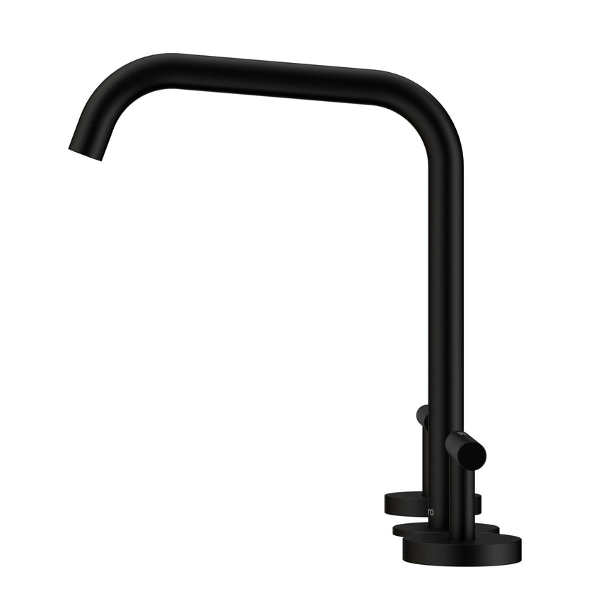 Nero Mecca 250x400mm matte black single-lever kitchen mixer with edge spout by Tilemall