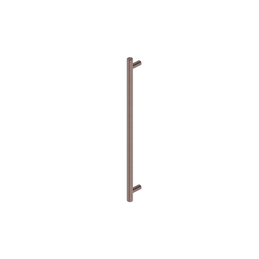 Nero Mecca pull handle 330mm brushed bronze by Tilemall, vertical bar with offset grips