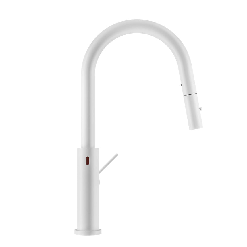 Nero Mecca 265x115mm Smart Sensor Pull Out Kitchen Mixer matte white by Tilemall