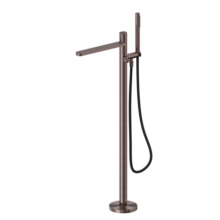 Nero Pure 440x160mm brushed bronze freestanding bath mixer with outdoor shower hose by Tilemall