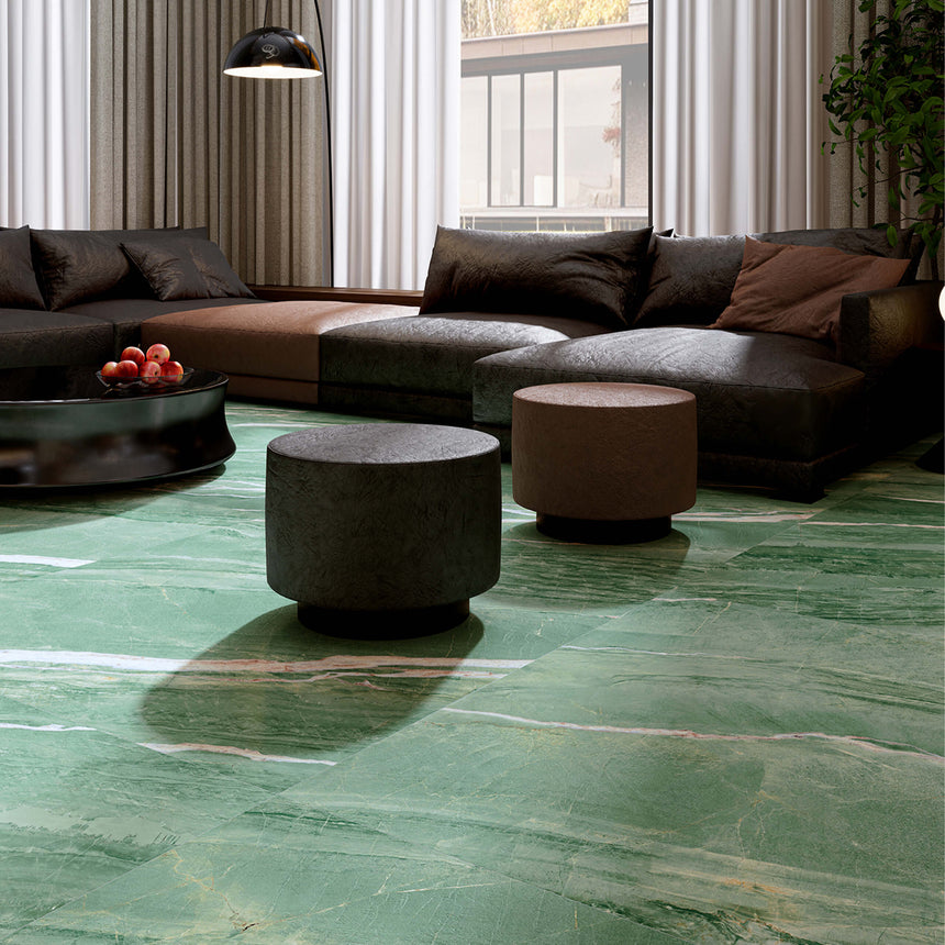 Masterpiece 1200x1200 Matt Tiffany Green Marble Look Rectified
