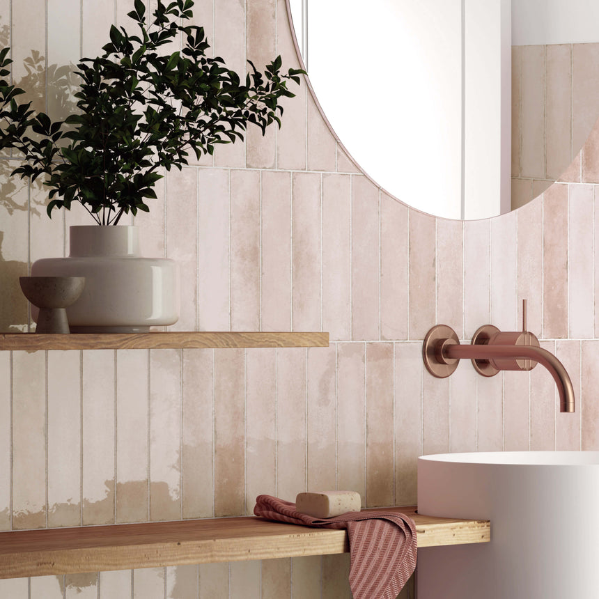 Acquarello 60x246 Gloss Soft Pinks Subway Rectified Subway Tilemall