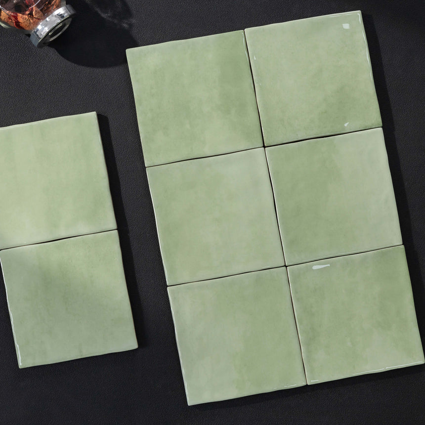 Sevilla 125x125 Polished Sage Subway Pressed