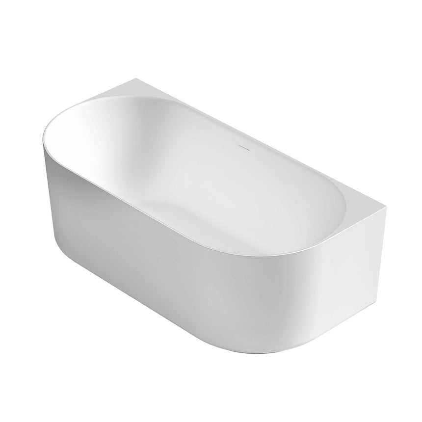Otti Attica Celine 1500mm matte white freestanding bathtub by Tilemall with rounded edges