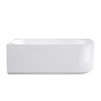 Otti Attica Celine Left Corner 1500mm Gloss White Bath with Overflow