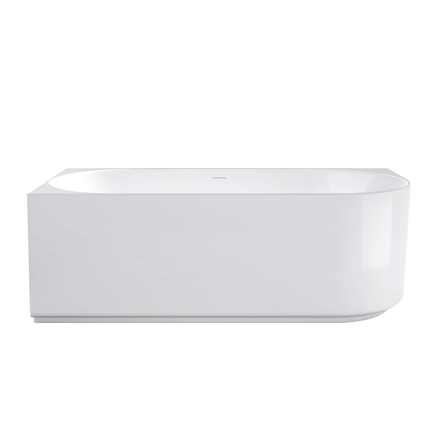 Otti Attica Celine left corner 1500mm gloss white acrylic bathtub by Tilemall, side view