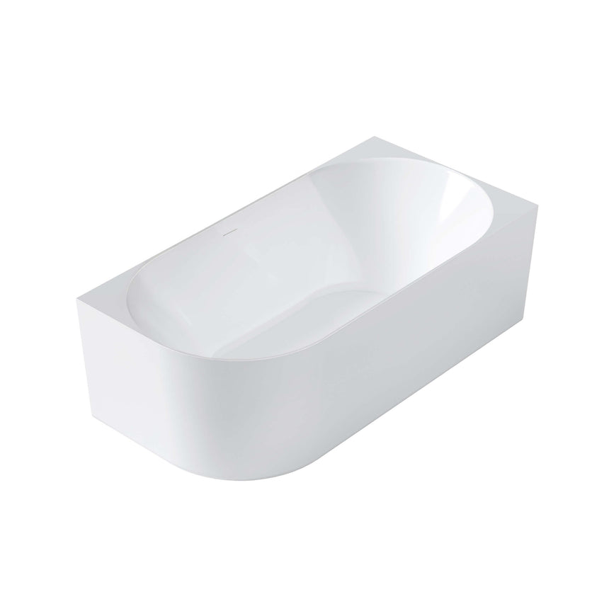 Otti Attica Celine 1500mm right corner acrylic bathtub by Tilemall, isometric view