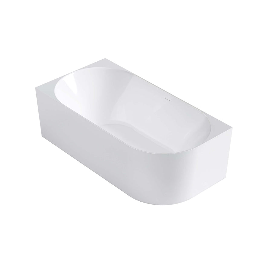 Otti Attica Celine 1700mm gloss white corner acrylic bathtub by Tilemall, 3D product view