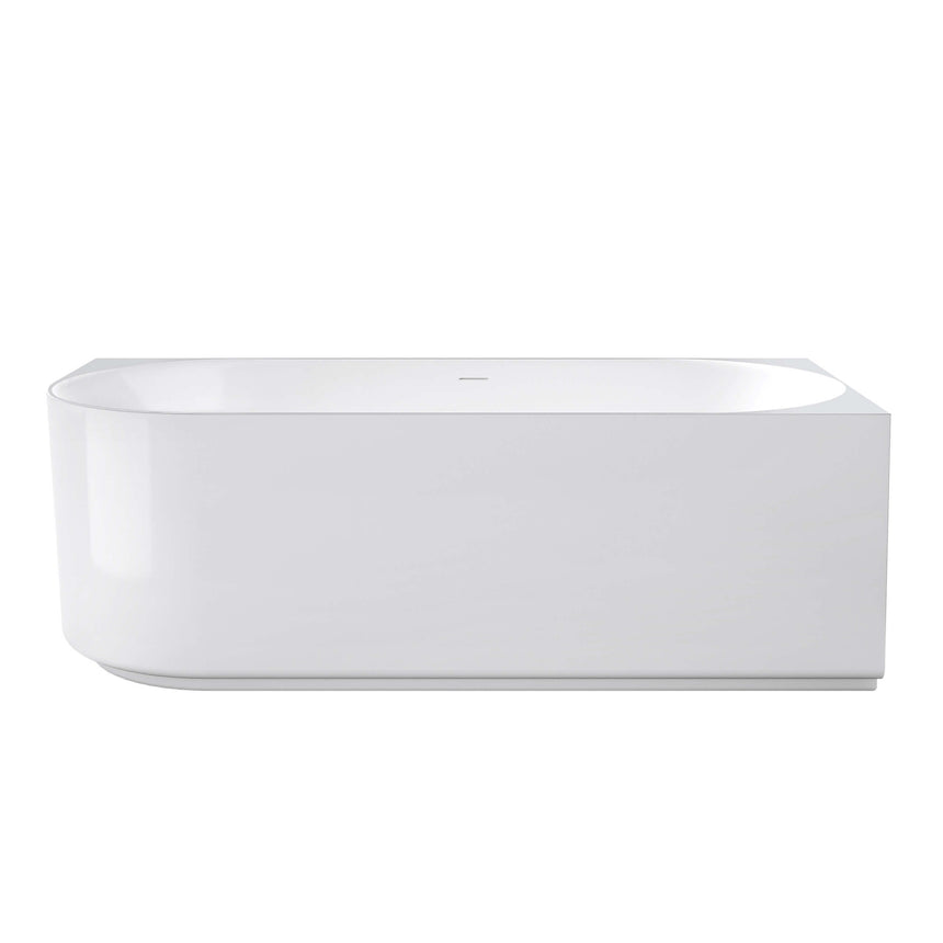 Otti Attica Celine right corner 1700mm gloss white freestanding bathtub by Tilemall, side view