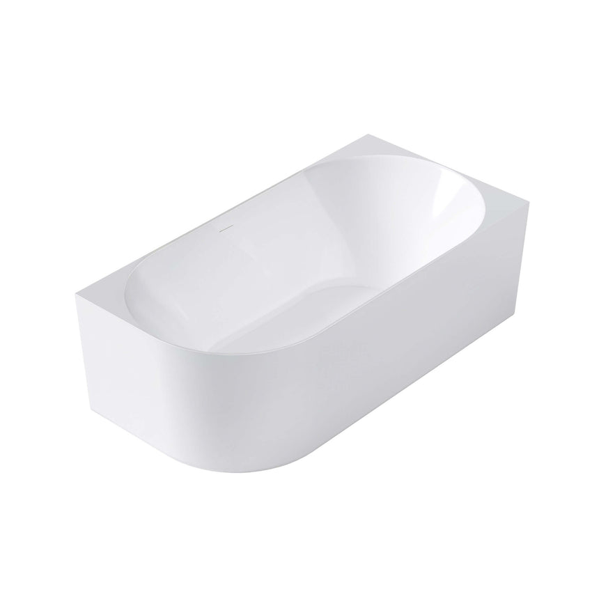 Otti Attica Celine 1700mm gloss white freestanding bathtub by Tilemall, angled perspective