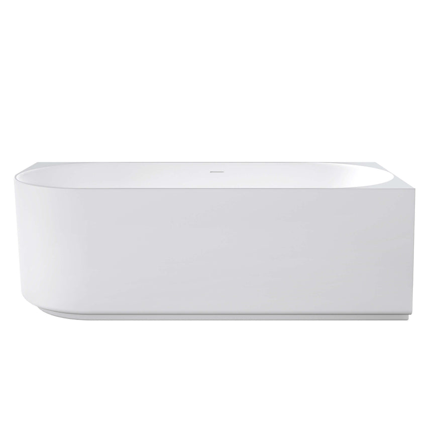 Otti Attica Celine 1700mm right corner matte white acrylic bathtub by Tilemall, side view