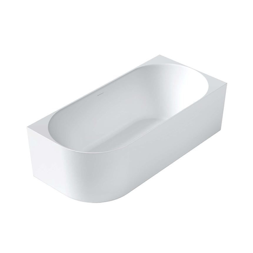 Otti Attica Celine 1700mm right corner matte white acrylic bathtub by Tilemall, 3D perspective
