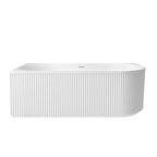 Otti Attica Havana Left Corner 1700mm Matte White Fluted Bath with Overflow