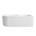 Otti Attica Havana Right Corner 1700mm Matte White Fluted Bath with Overflow
