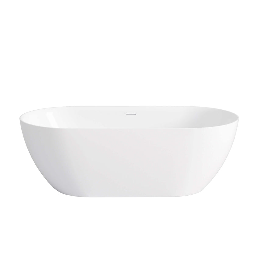 Otti Attica Manolo freestanding oval acrylic bathtub by Tilemall in gloss white, 1400mm