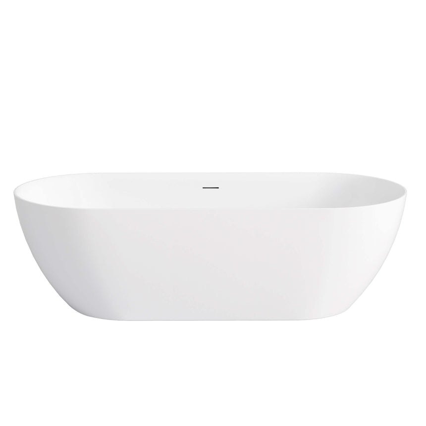 Otti Attica Manolo freestanding oval acrylic bathtub by Tilemall in matte white, 1700mm