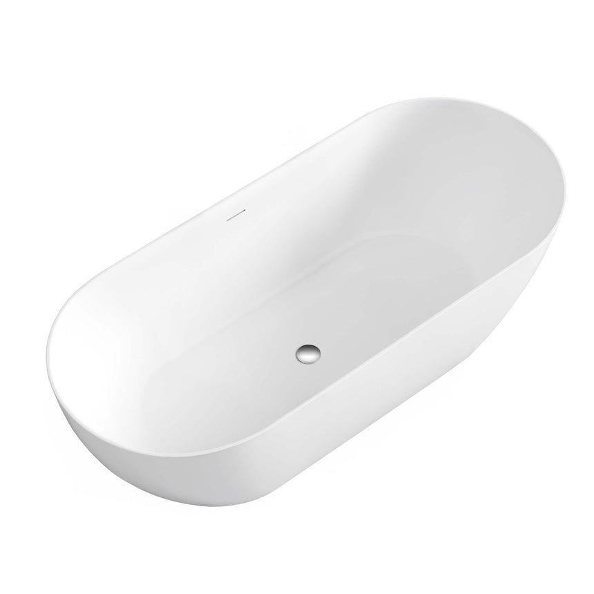 Otti Attica Manolo bathtub interior view with overflow hole detail in matte white by Tilemall