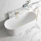 Otti Attica Bondi 1700mm Matte White Bath with Overflow