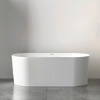 Otti Attica Noosa Fluted 1500mm Gloss White Bath with Overflow