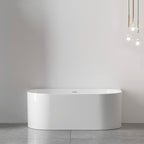 Otti Attica Noosa Fluted 1500mm Gloss White BTW Multi-fit Bath with Overflow