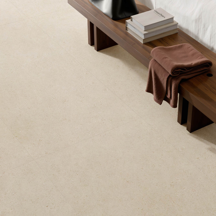 AYERS 1200x600 Matt Light Beige Limestone Look Rectified
