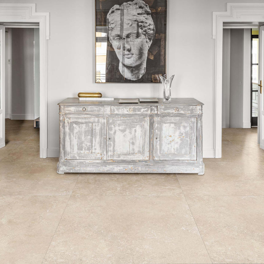 Fablua 1000x1000 Natural Cross Beige Travertine Look Rectified