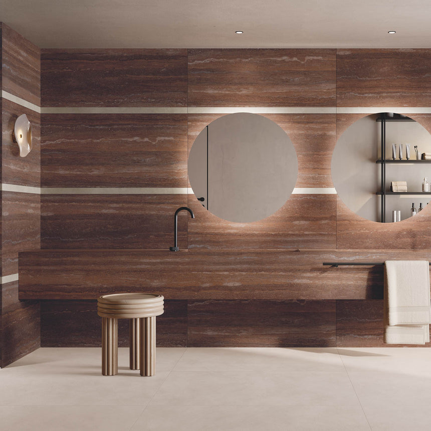 Sensi Roma 1200x600 Natural Red Travertine Look Rectified
