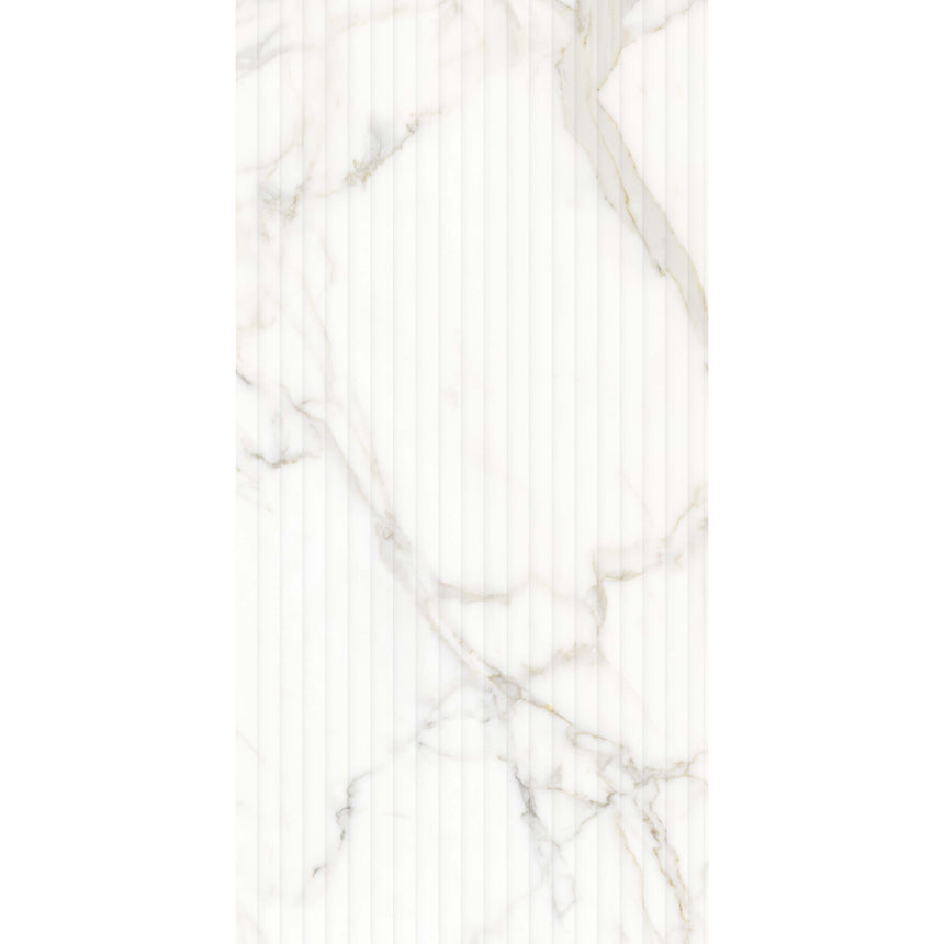 Calacatta Royal 1200x600 Silk Tech White 3D Mould Marble Look Rectified