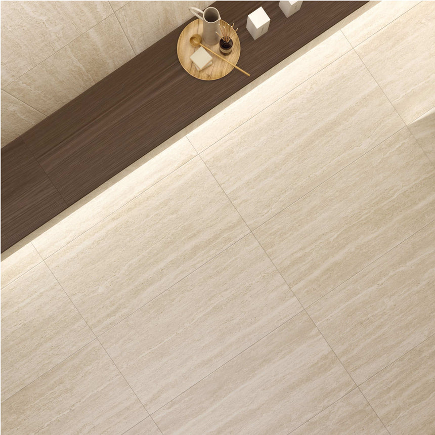 Tivoli Vein Cut 1200x600 Natural Sand Travertin Look