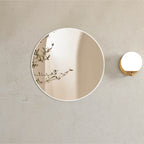 London Framed Mirror 700mm Round White