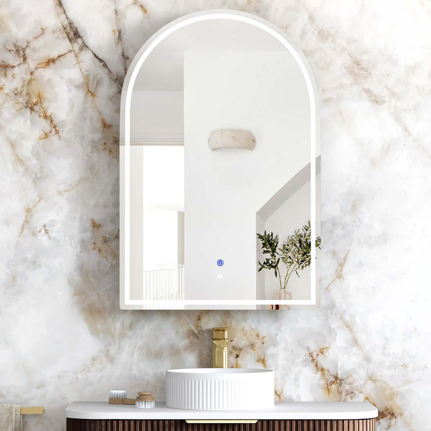 Archie LED Shaving Cabinet 900x600mm Sable Walnut