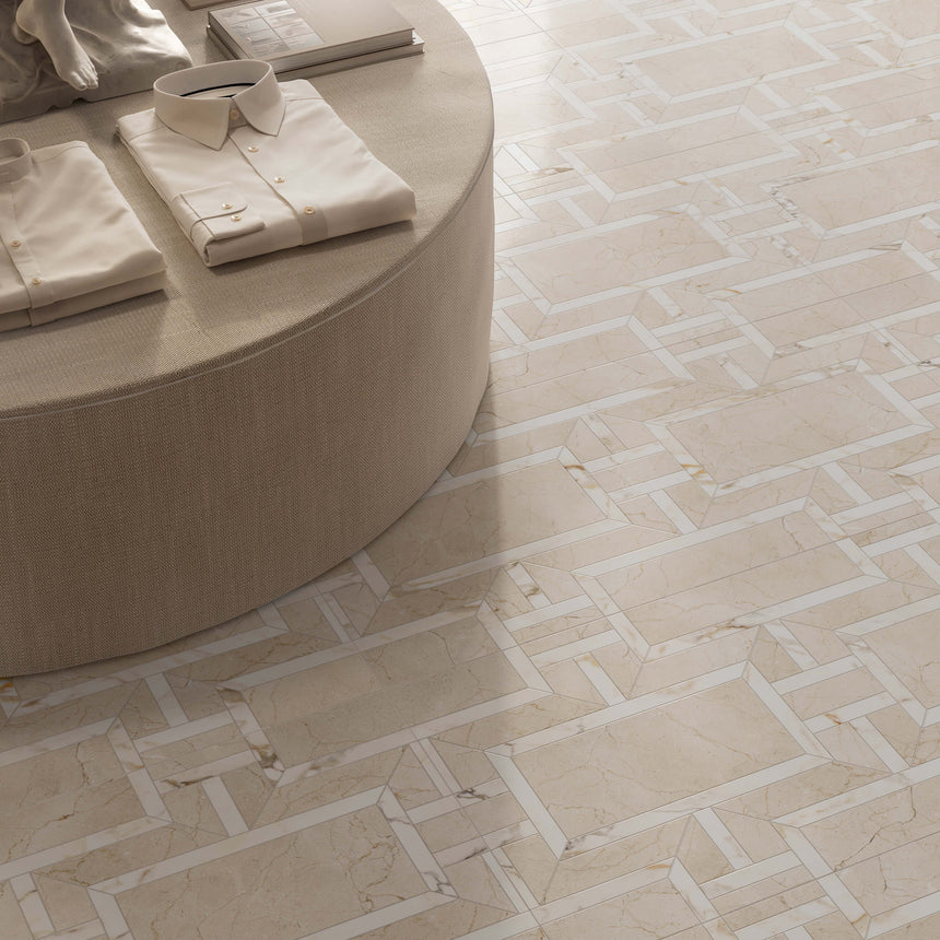 Marfil Art Deco 1200x600 Honed Thera Travertine Look Tiles Rectified