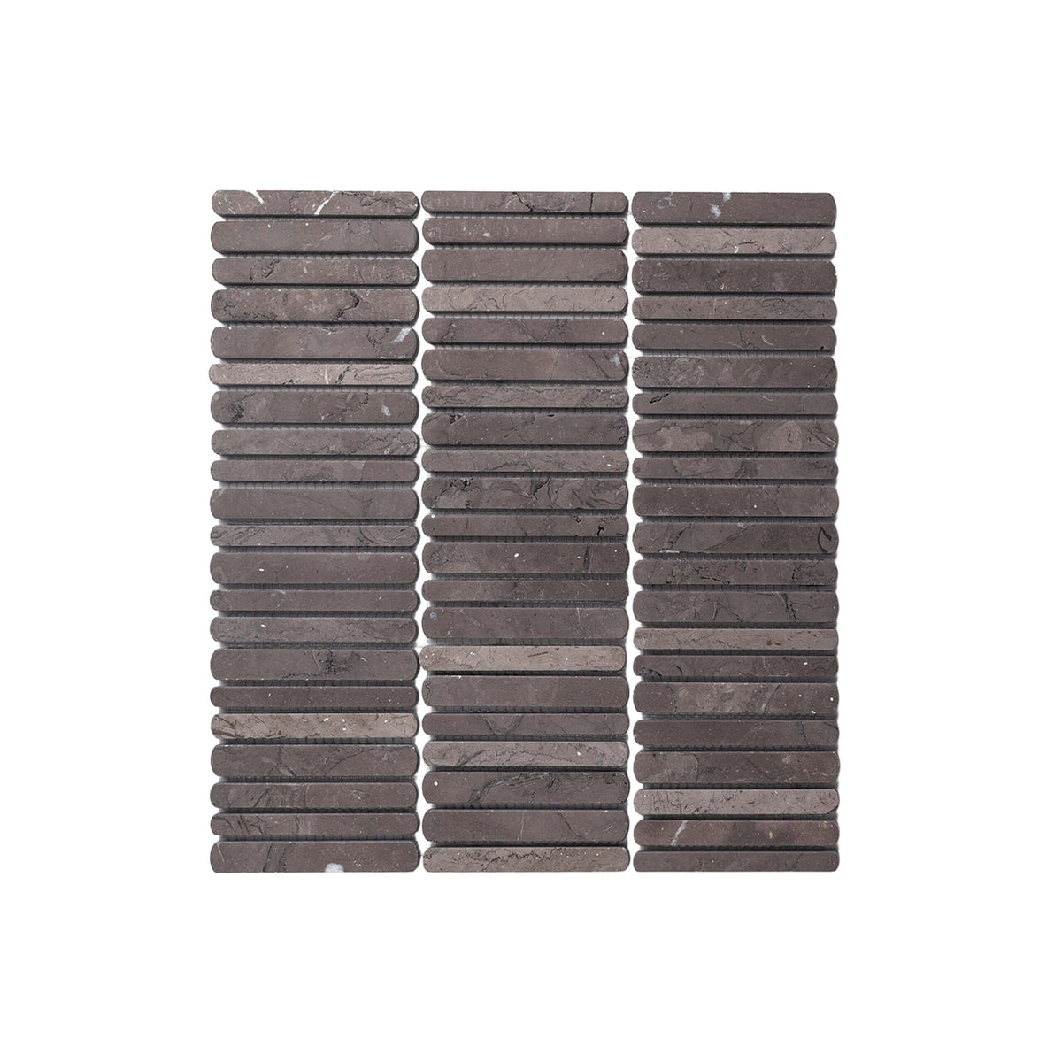 Minuet 327x298mm tumbled jordan grey natural stone marble mosaic finger tile by Tilemall